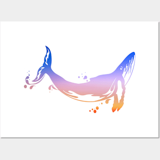 Humpback Whale In Sunset Colors Posters and Art